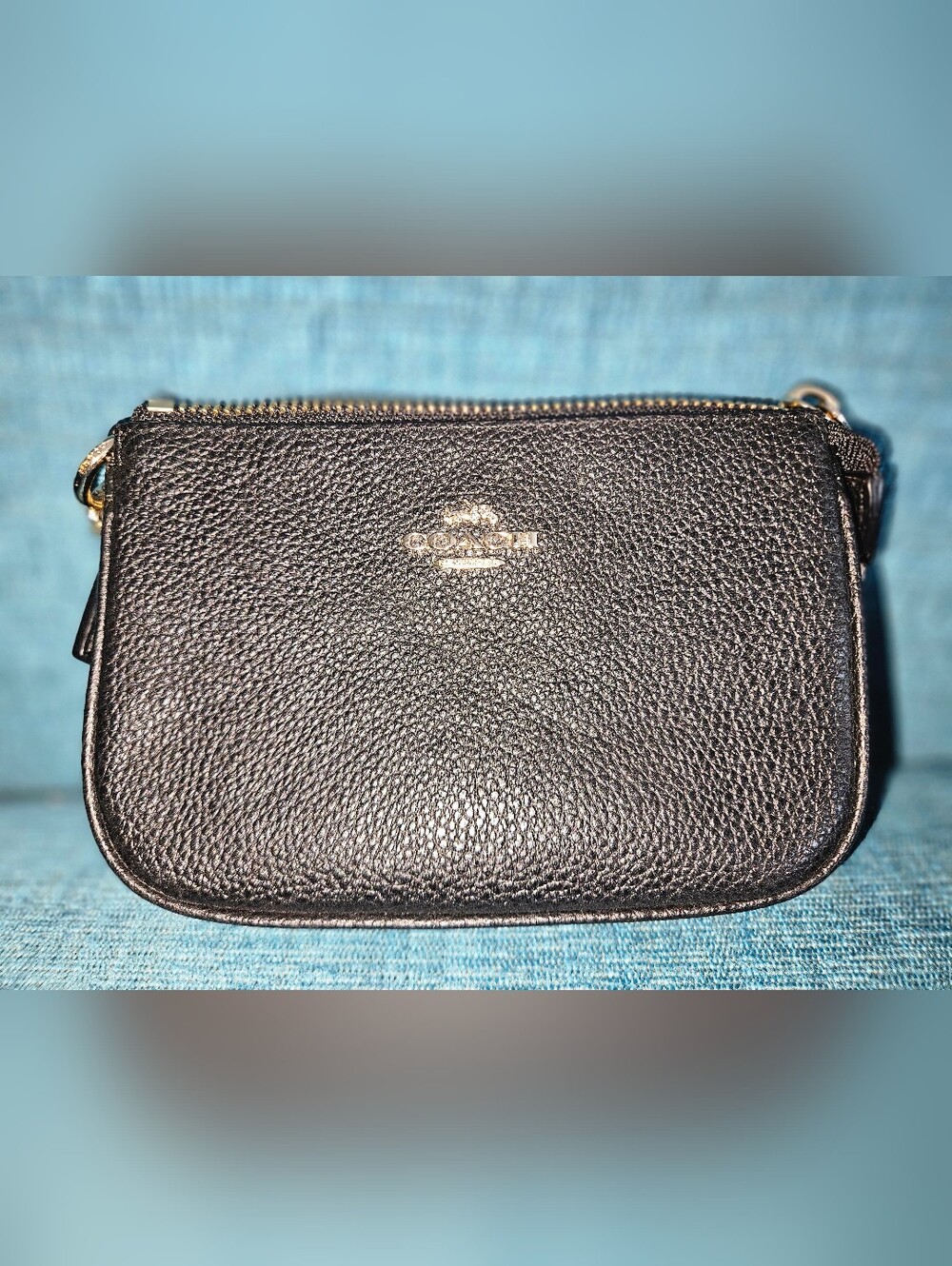Coach Black Pebbled Leather Crossbody Bag with Gold Hardware *sale Til 7/6/26